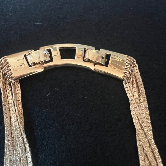 Vintage Monet 70's Multi 7 Layer Strand Graduated Gold Toned Necklace 16" - Picture 4 of 6